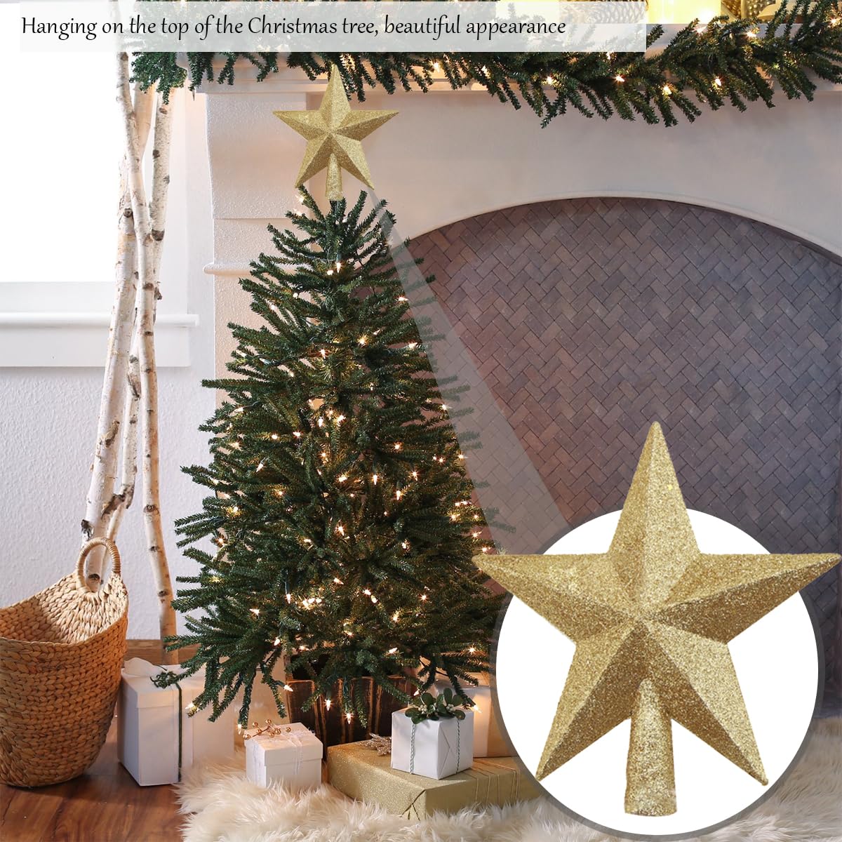 Goldene Christbaumspitze Stern 20 Cm – Hohl, Aus Kunststoff, Für Weihnachtsbaum & Festliche Dekoration