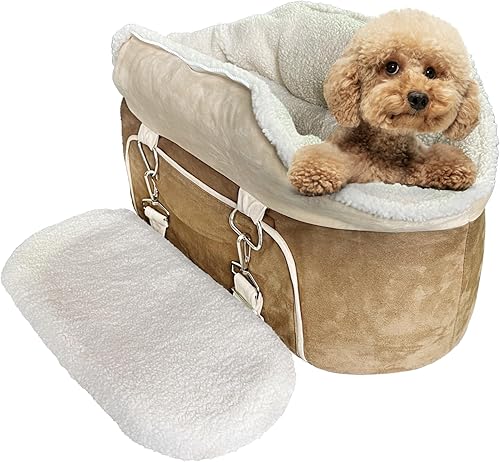 Miniatura 9 de Johnear Asiento de automóvil para perros medianos y mascotas, asiento elevador de viaje con correa de seguridad, desmontable y lavable,