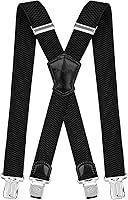 Decalen Men's Heavy Duty Suspenders: Very Strong Metal Clips, X-Back Style, Adjustable One Size Fits Big & Tall, Made in Europe