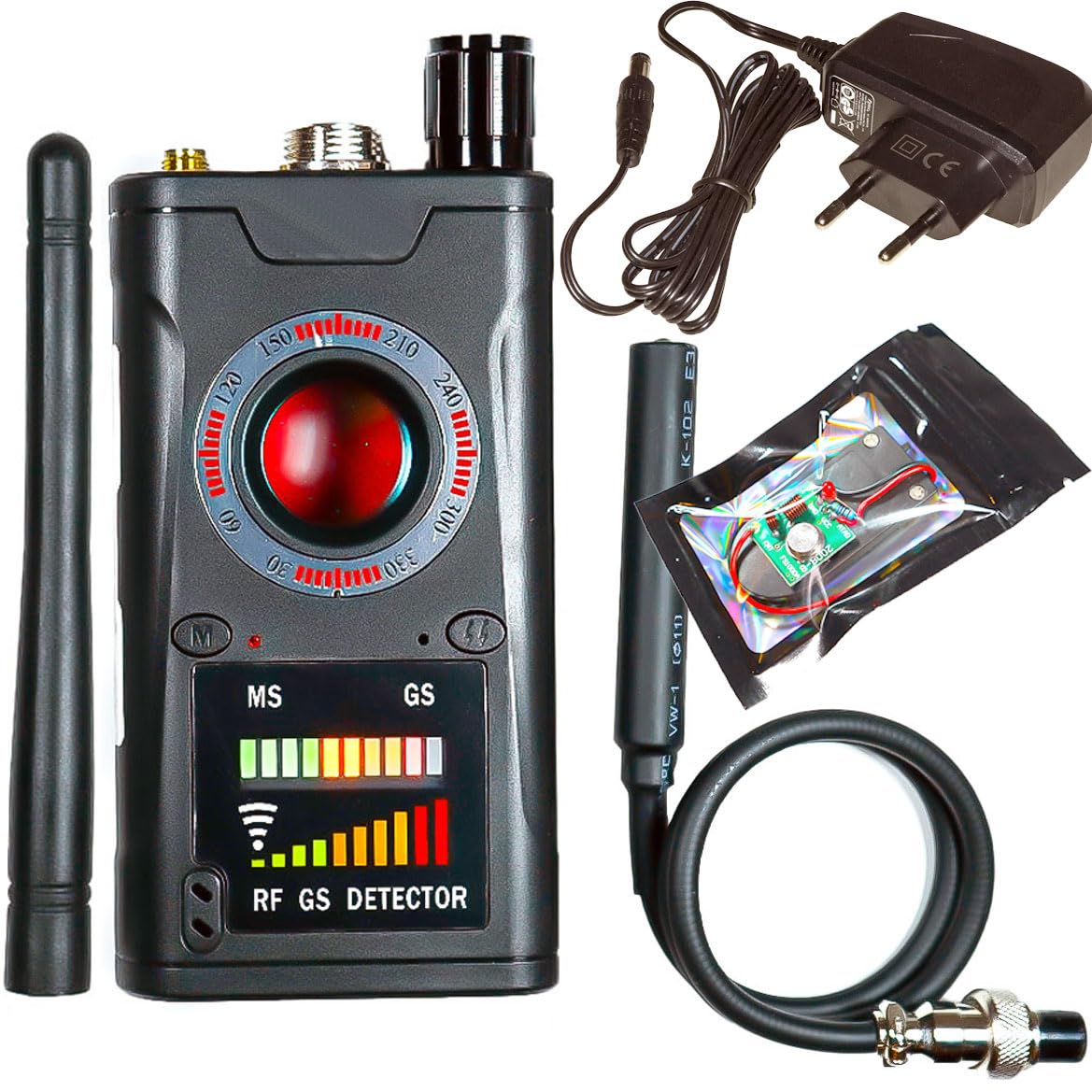 Rilevatore Scanner di Microspie GMS e Localizzatori GPS - Rilevatore Infrarossi di Telecamere Nascoste - Resistente alle Interferenze con Copertura a 15 Metri - Manuale in italiano (K18Special)