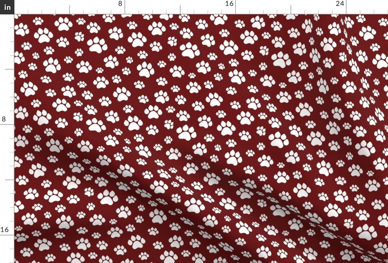 Spoonflower Fabric - Paw Prints, Maroon, Dark Red, Dog, Rescue, Adopt, Puppy, Pet Printed on Upholstery Velvet Fabric Fat Quarter - Upholstery Home Decor Bottomweight Apparel