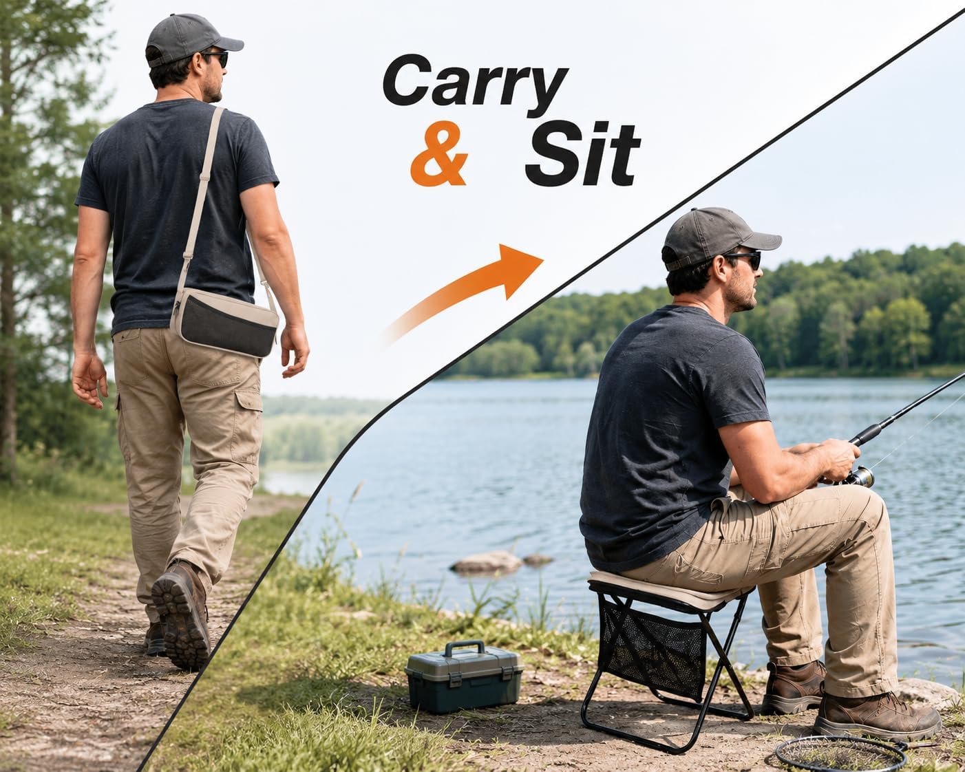 2 Pack Foldable Backpack Stool, Collapsible Pocket Chair, Backpack Stool for Outdoor, Hiking, Fishing, Beach, Concert and Garden 13 inches x 10.62 inches x 12.2 inches