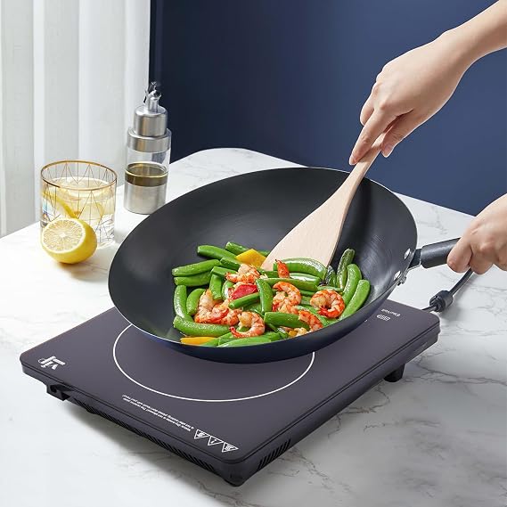 Induction Hob, Portable Electric Single Induction Hob with Built-In Timer and Adjustable Temperature Settings, Auto Pot Detection & Auto Shut-off