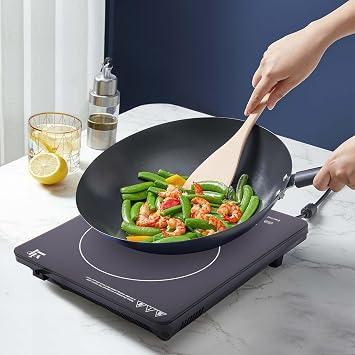 Induction Hob, Portable Electric Single Induction Hob with Built-In Timer and Adjustable Temperature Settings, Auto Pot Detection & Auto Shut-off