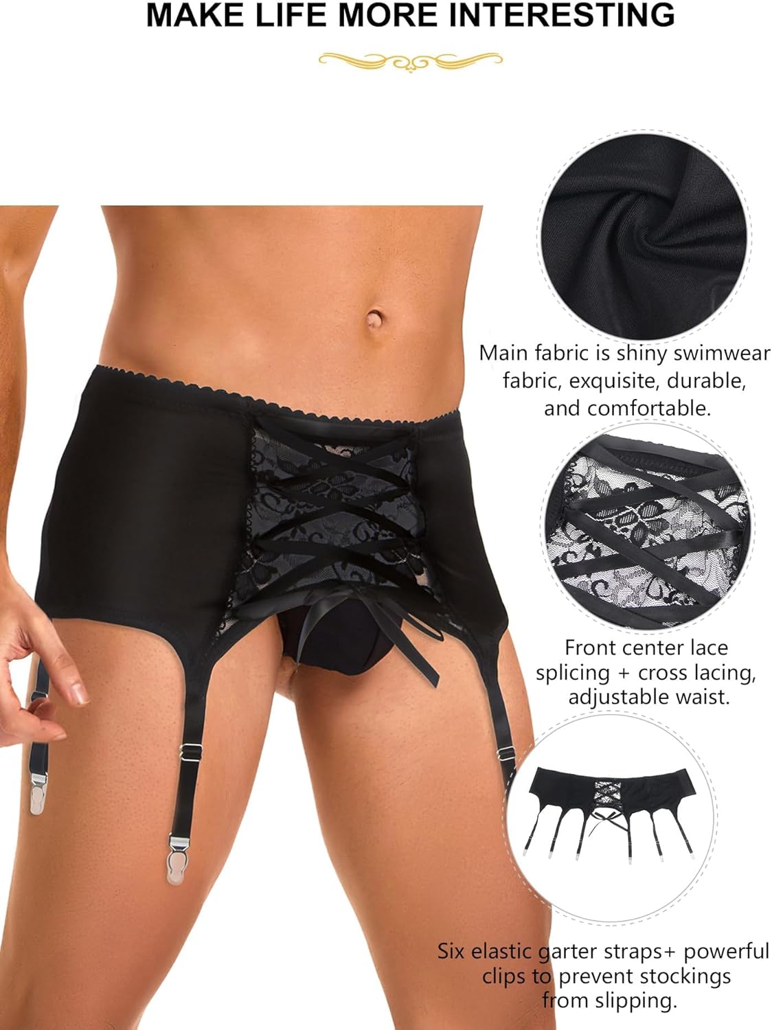 ohyeahlady Men's Sissy Gaters Belt Thong Panties lingerie Crossdressing G-string Bikini Briefs Underwear Suspender - Image 7