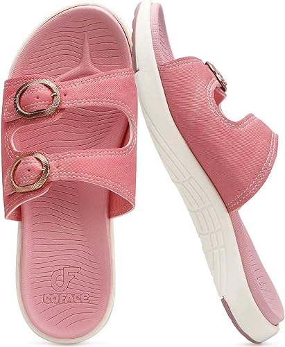 Miniatura 8 de COFACE Sandalias ortopédicas para mujer, cómodas, con soporte de arco para fascitis plantar, sandalias planas para mujer, cojín suave, a la moda,