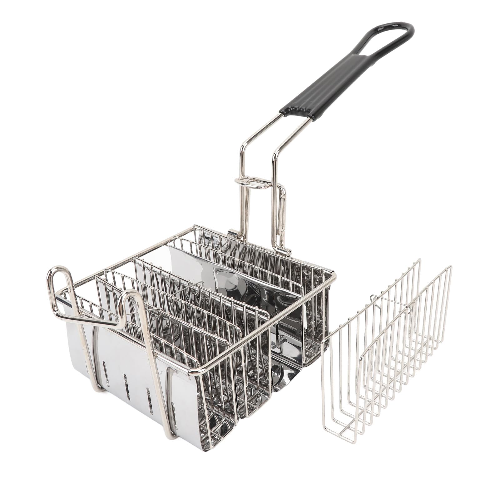 Cestino Taco Manico Staccabile 4 Gusci di Tortilla Cestino Porta Friggitrice Taco in Acciaio Inossidabile per Risparmiare Tempo per Tortillas Burritos