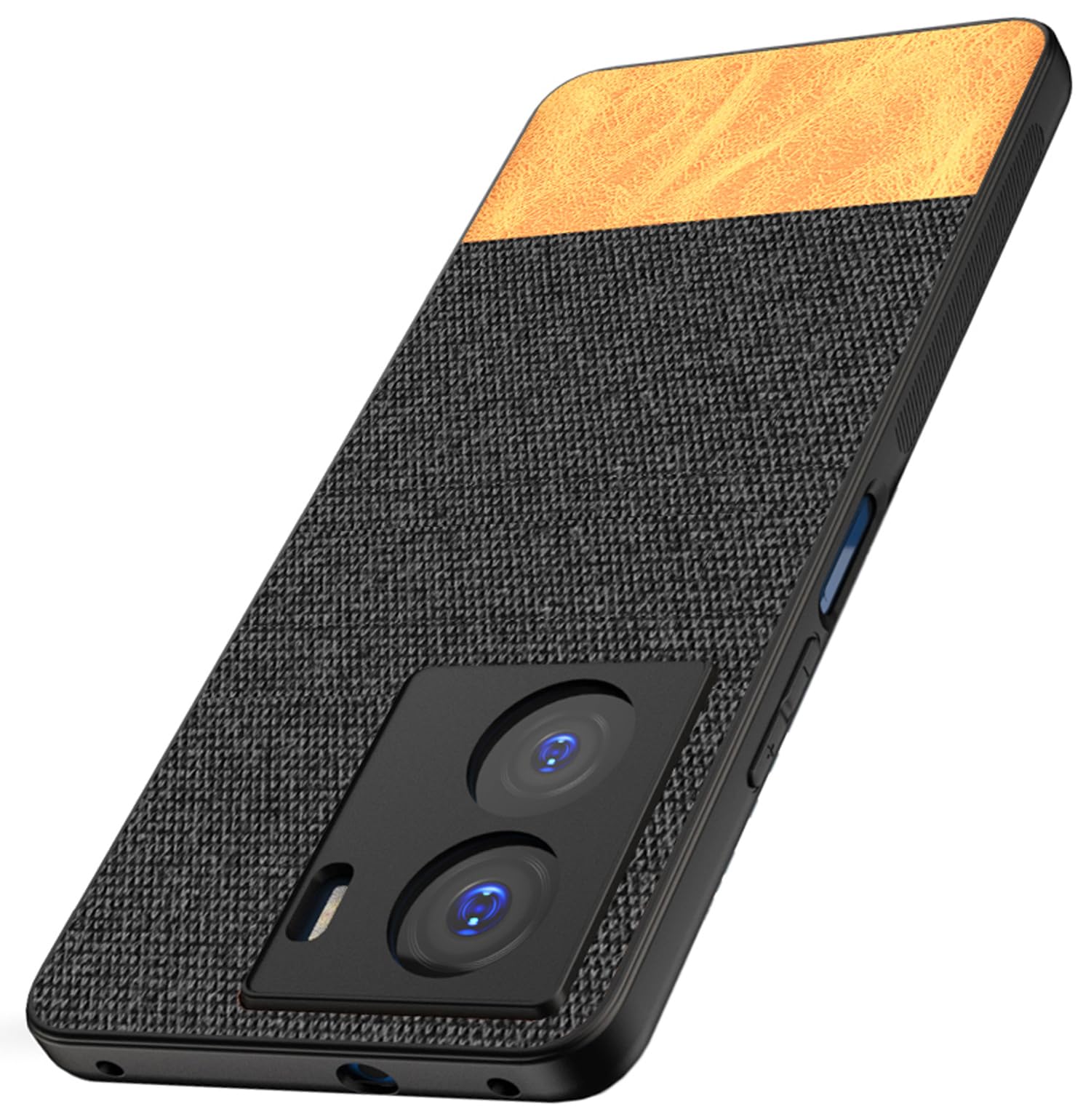 Kapa Soft Fabric & Leather Hybrid Protective Case Cover for IQOO Z7 / Z7S (5G) | Shockproof Slim Hard Anti Slip Back Case (Black,Brown) (B0C78DRWN5) Amazon Price History, Amazon Price Tracker