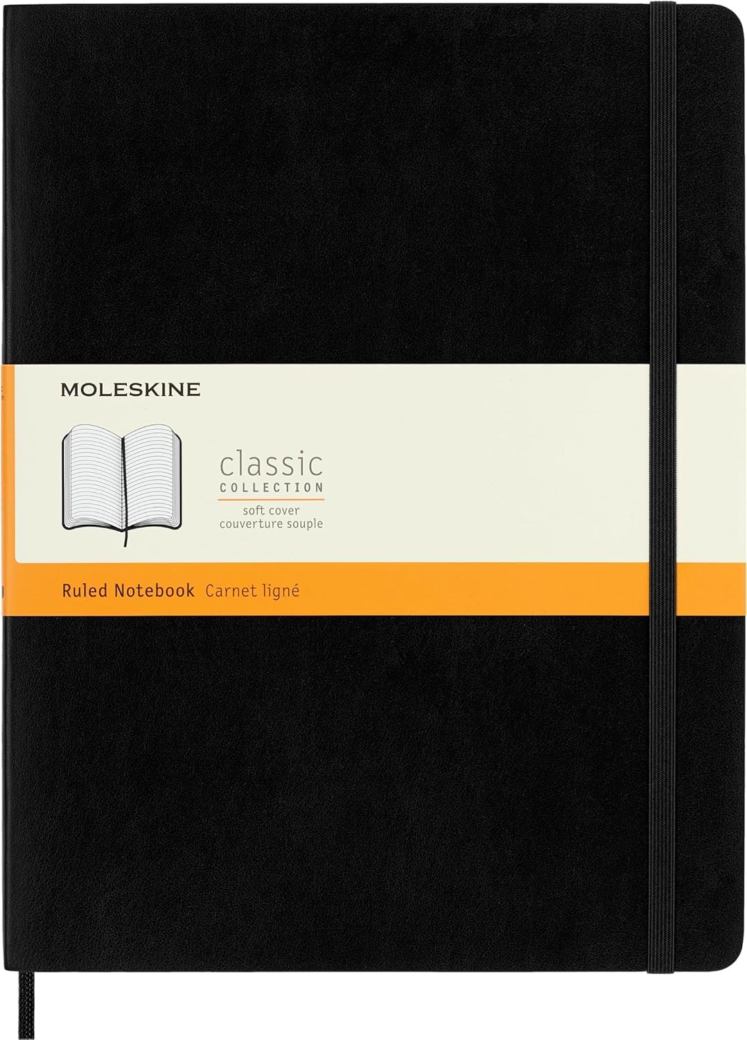 Moleskine Classic Notebook, Taccuino a Righe XL 19 x 25 cm, Nero, 192 Pagine