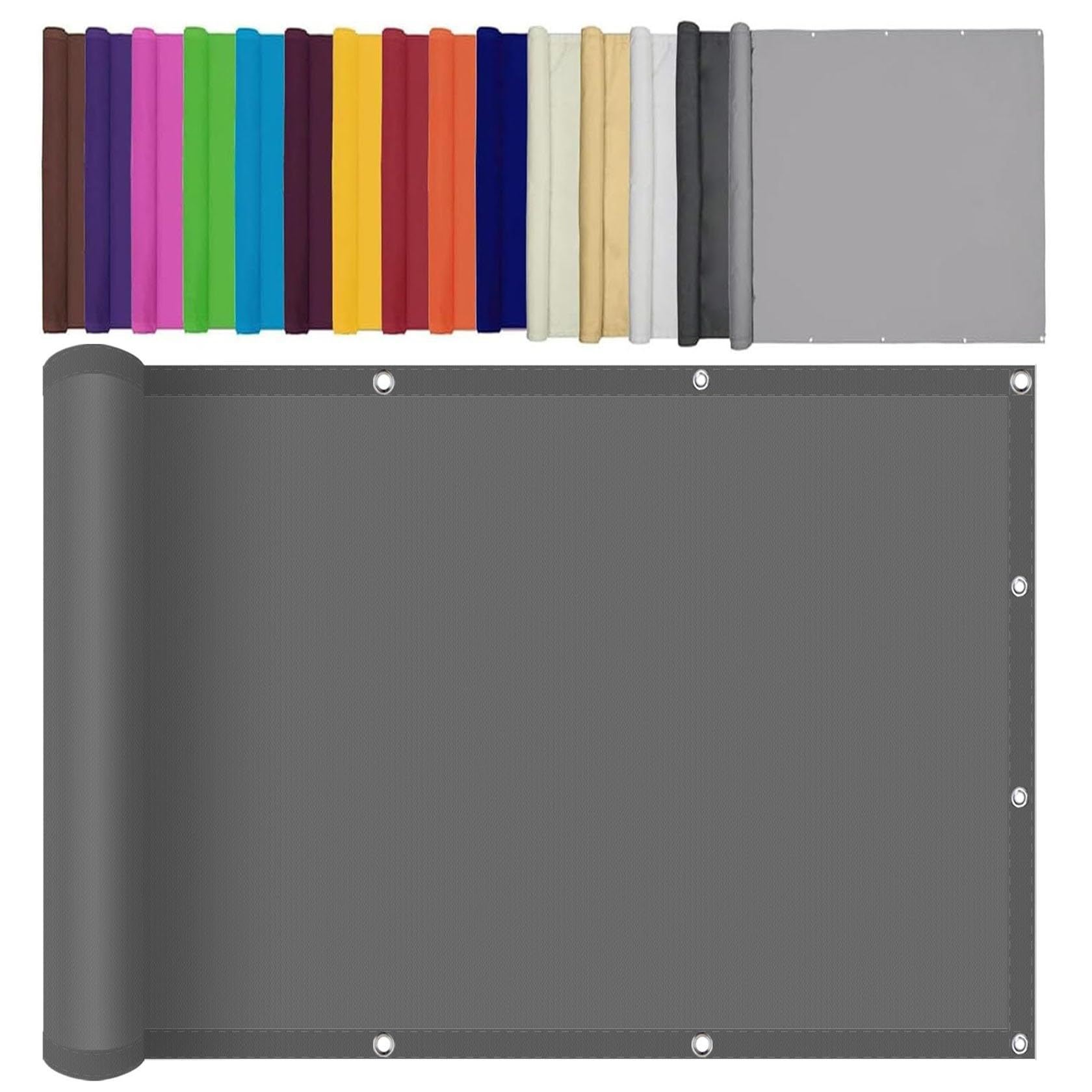 Vela Parasole Rettangolare 220 x 1000 cm Anti UV 98% Parasole,Antivento Tenda Parasole Impermeabile Tenda a Vela Giardino Facile da Installare per Terrazza, Grigio Scuro
