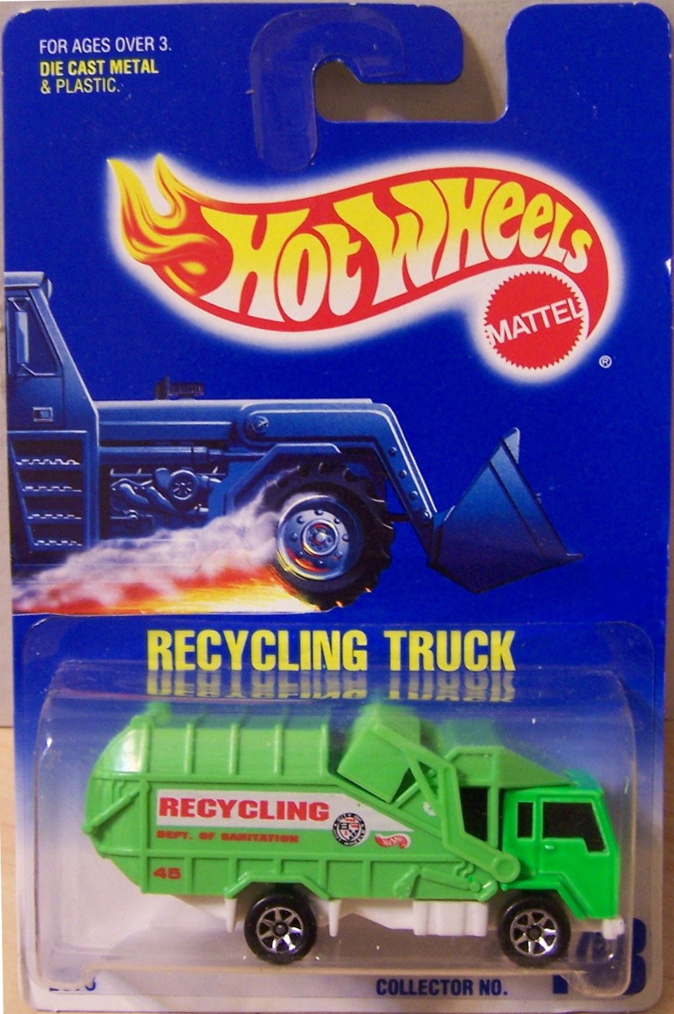 Amazon.com: Hot Wheels Recycling Truck #143 Blue & White card item