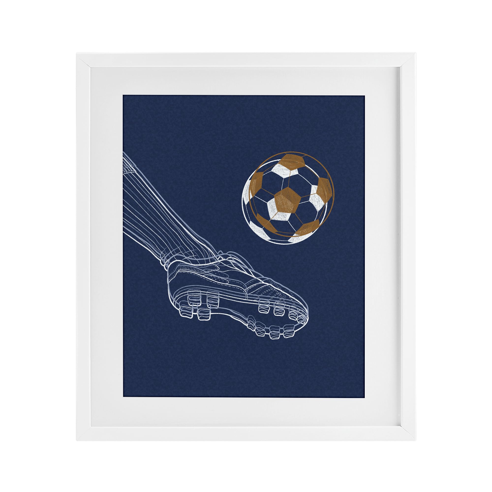 'Soccer Lines Contour'| Framed Print Under Glass