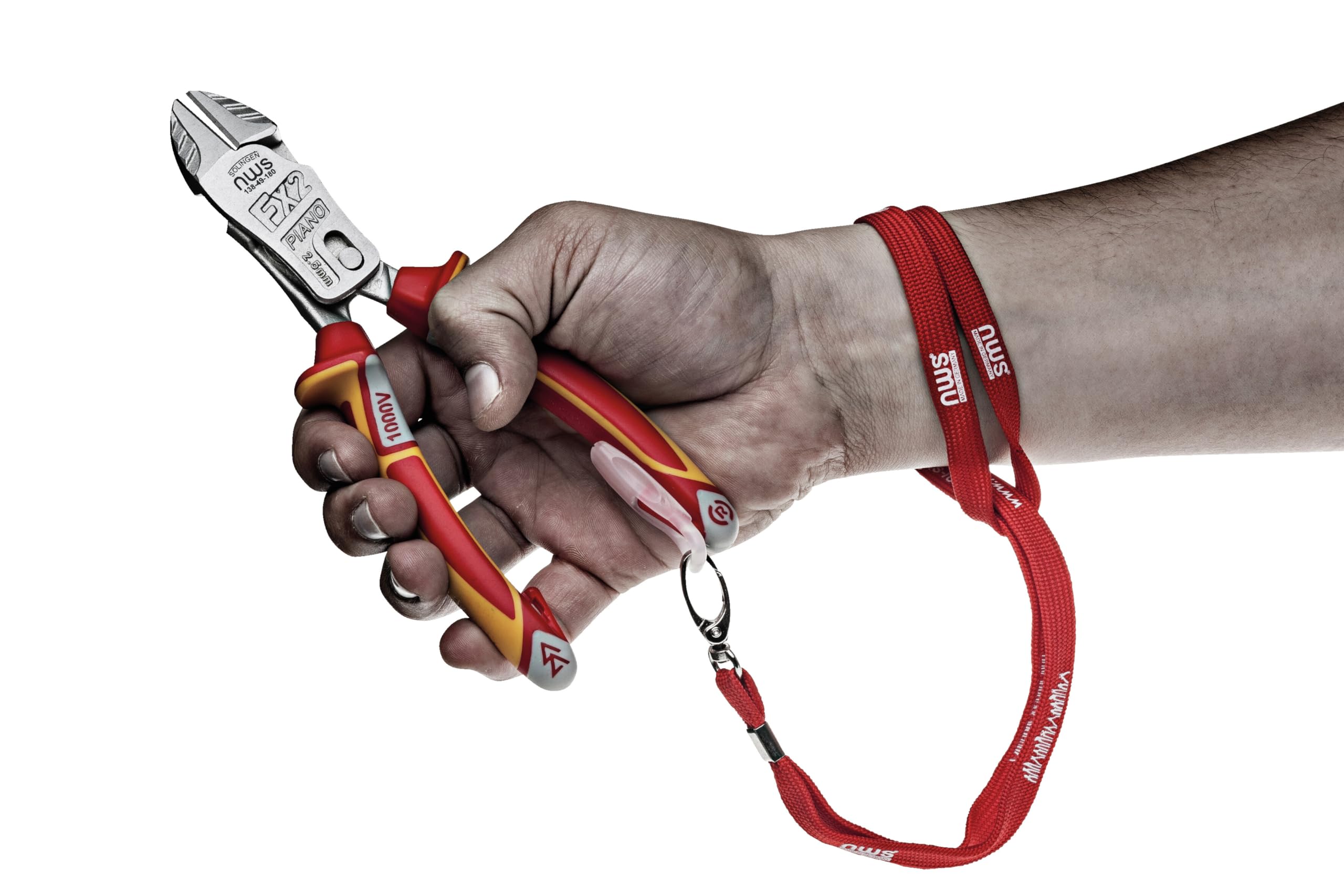 NWS FantasticoPlus Hebel-Kraft-Seitenschneider VDE, induktiv gehärtete Schneiden, ergonomischer SoftGripp, 180 mm, VDE-Zulassung nach DIN EN IEC 60900, für harten Draht