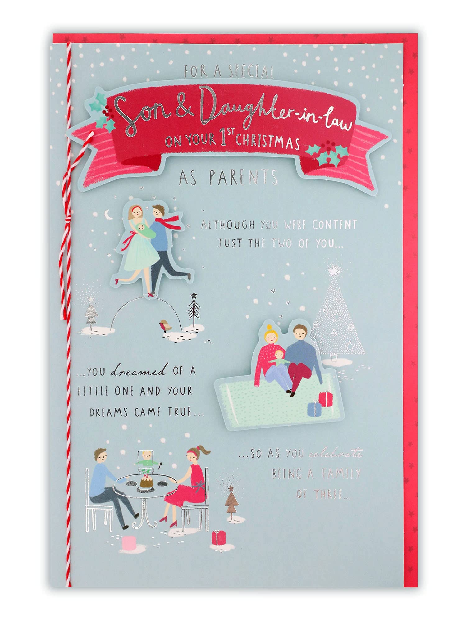 Clintons: 1st Family Christmas Son & Daughter In Law & Family Christmas Card, Multi-Colour, 1150687