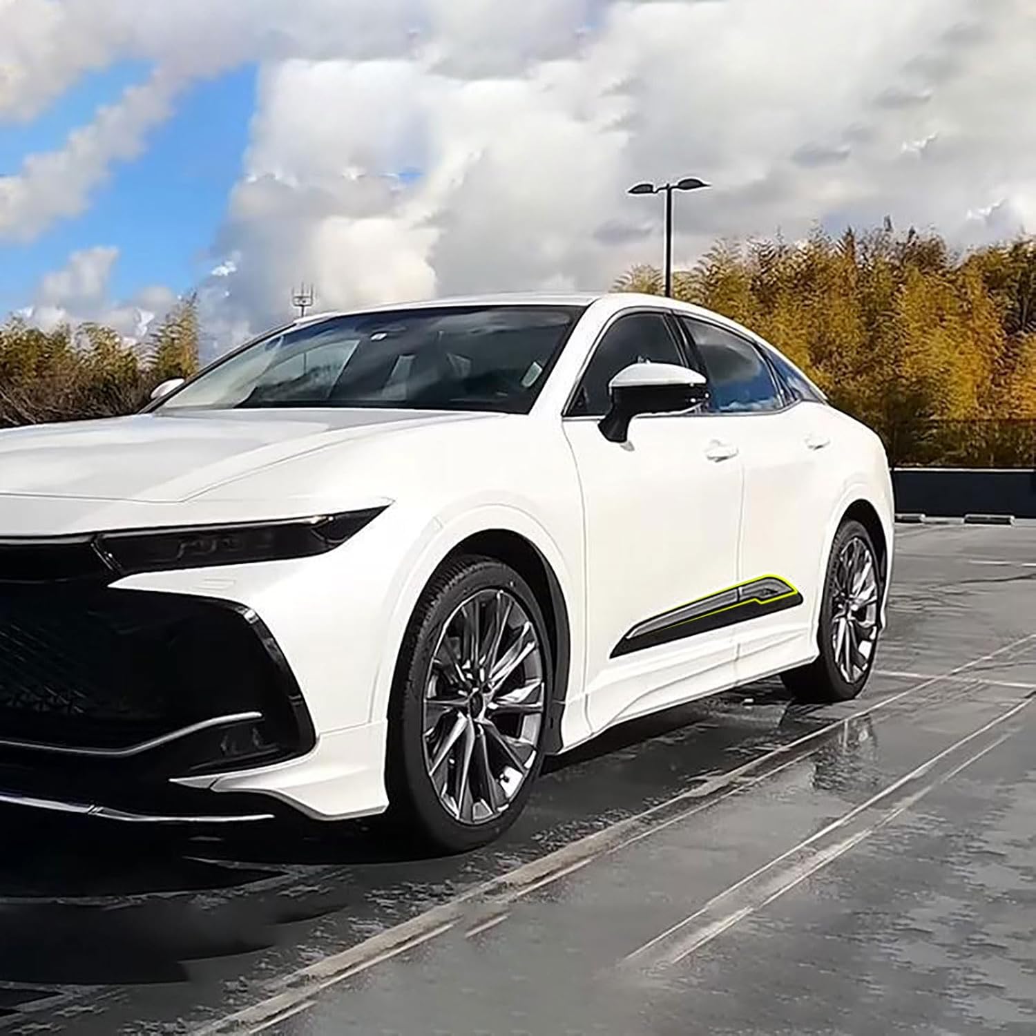 Car Accessories Compatible with Toyota Crown 2023 2024 2025 2026 Exterior Body Side Door Molding Guard Cover Trim ABS 4PCS(Glossy Chrome Style)