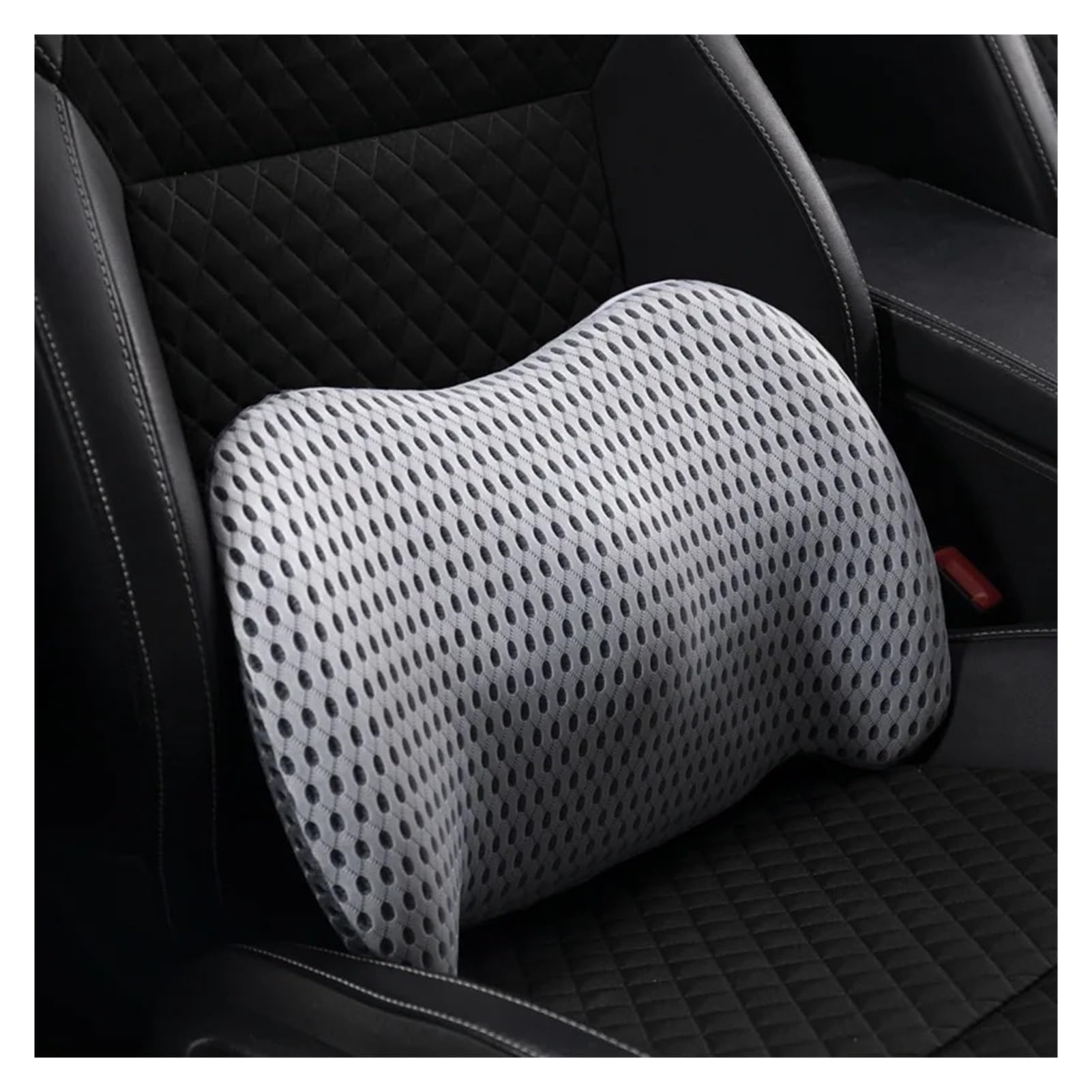 Hviyroi car seat cushion 3D Ergonomic Memory Foam Car Lumbar Support Cushion(GRAY)