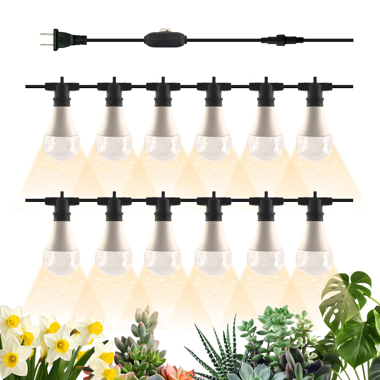 JMXULONG 12-Bulb LED Grow Light String