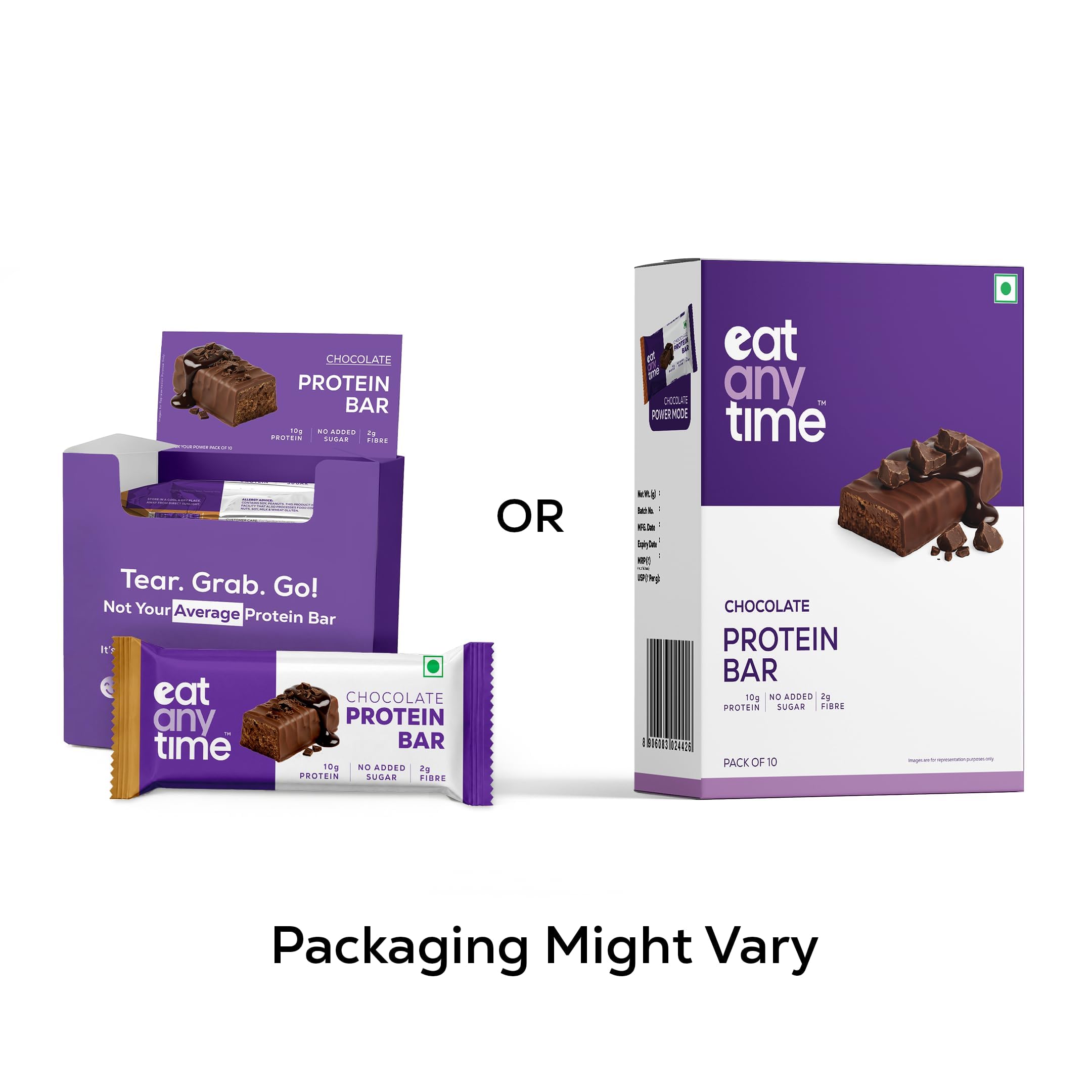 EAT Anytime Chocolate Protein Bar | No Added Sugar | 10g Protein per bar | Gut friendly | Low Calorie | Vegan | Pack of 20 bar — Amazon image 7