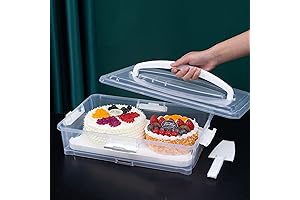 Rectangle Cake Carrier with Lid and Handle - Large Portable Storage Container