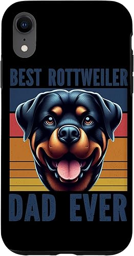 Rottweiler Dad Rottie Father Dog Parent Father's Day Retro Case for iPhone XR