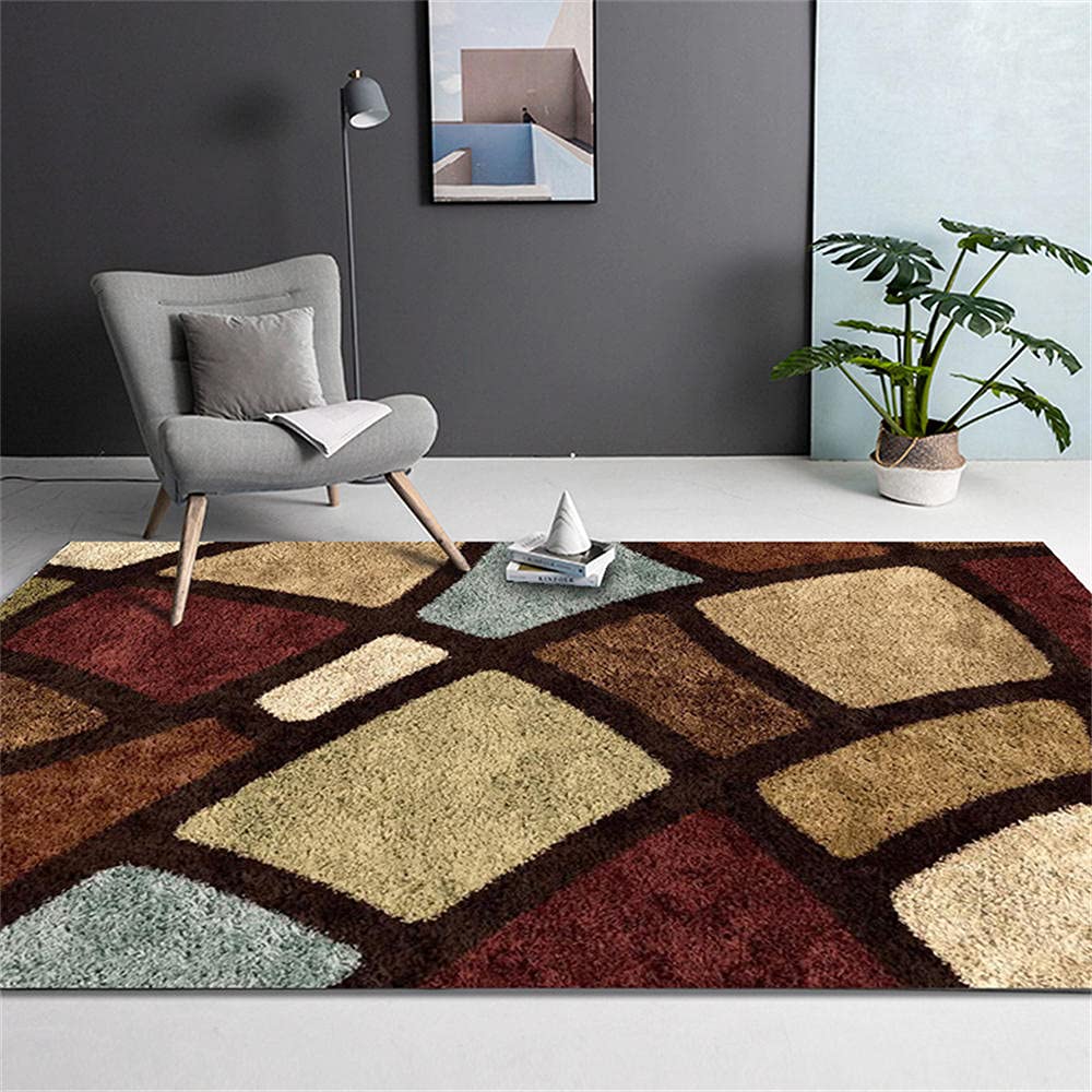 Tapis antidérapant géométrique bleu pour sécuriser vos sols