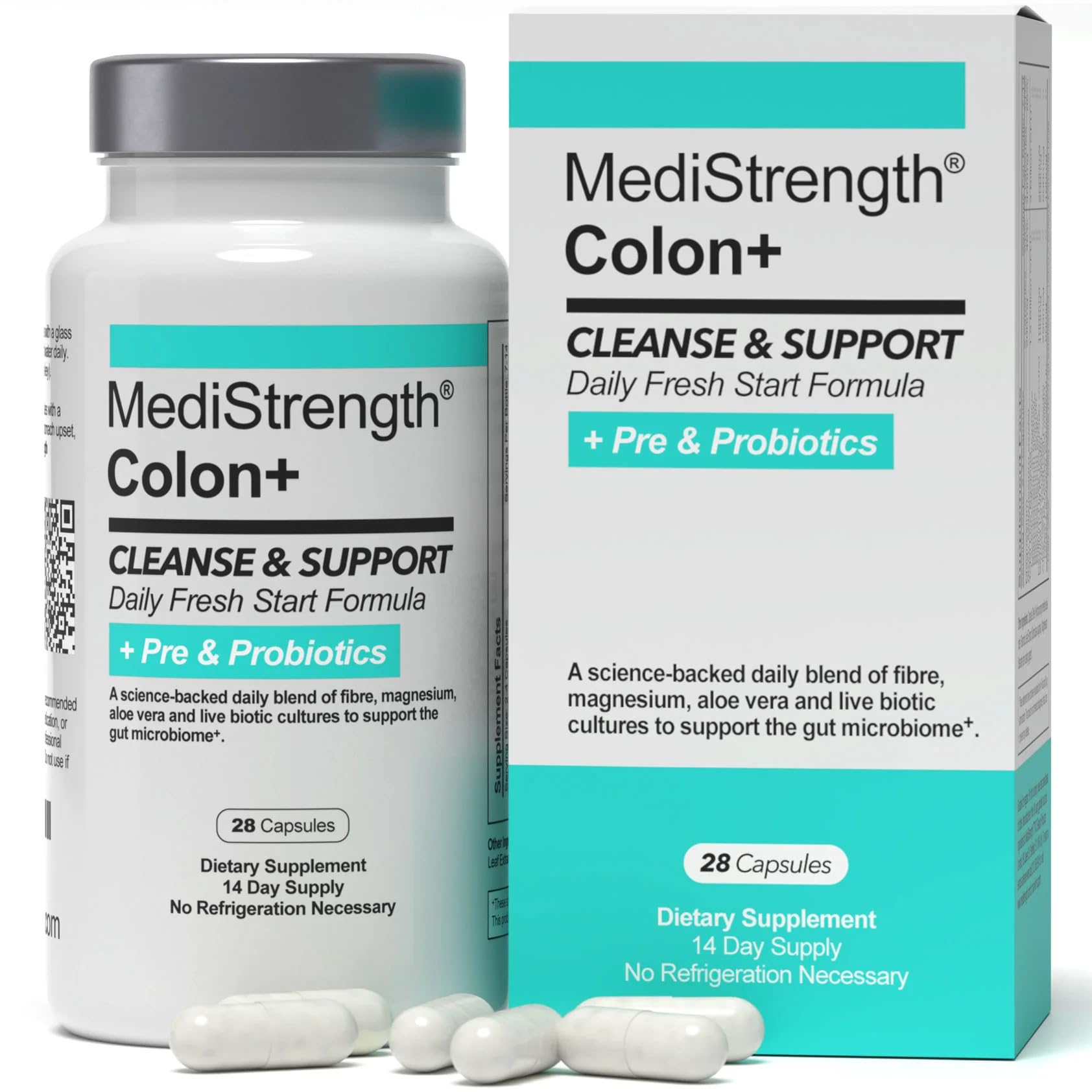 Colon+ Cleanse & Support, Pre + Probiotics, 14 Day Supply (28 Capsules)