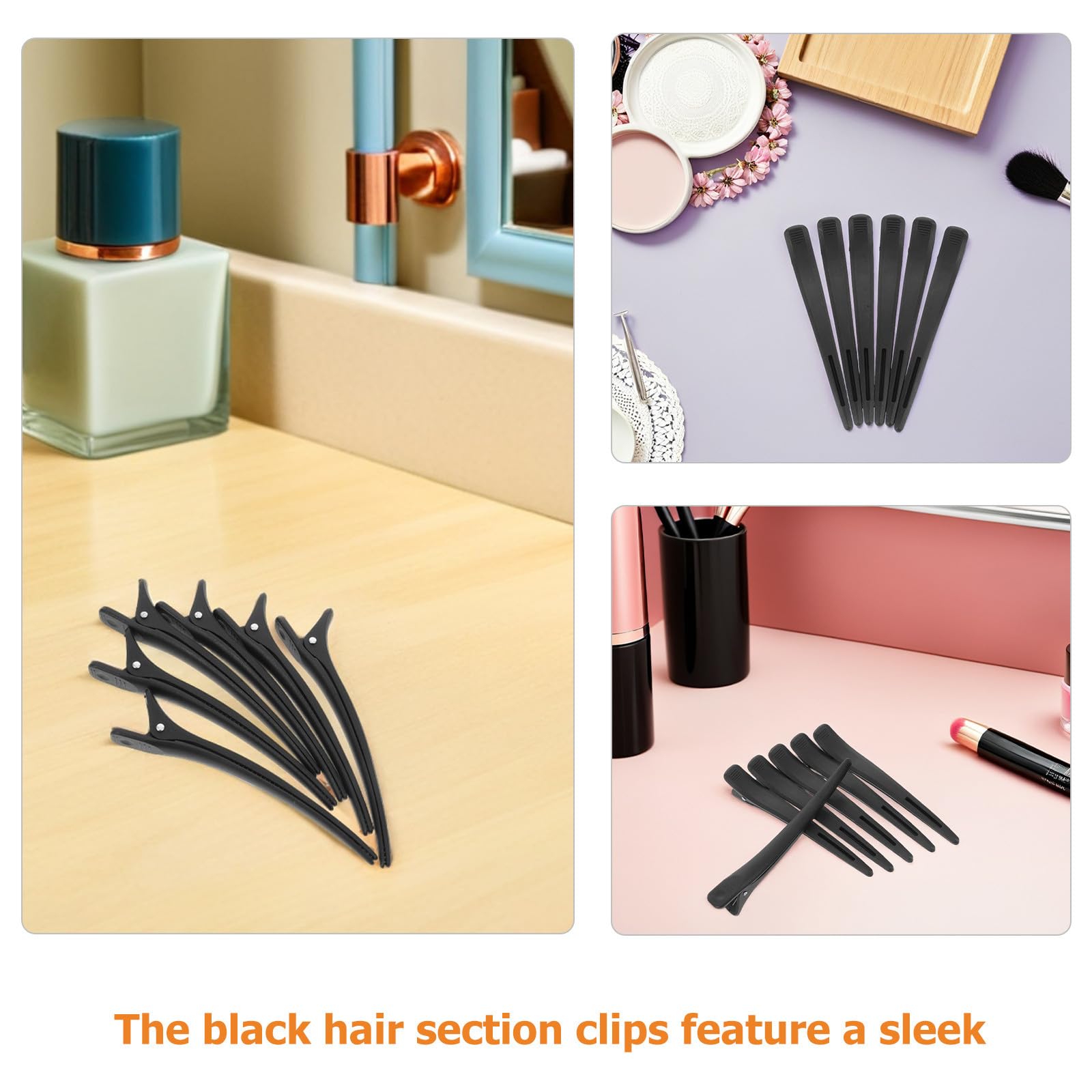 VICASKY 20 pezzi Fermagli per Capelli Becco d Anatra Professionali per Parrucchieri Clip Antiscivolo senza Piega per Styling e Sezionamento Capelli Accessori per Salone per Colorazione