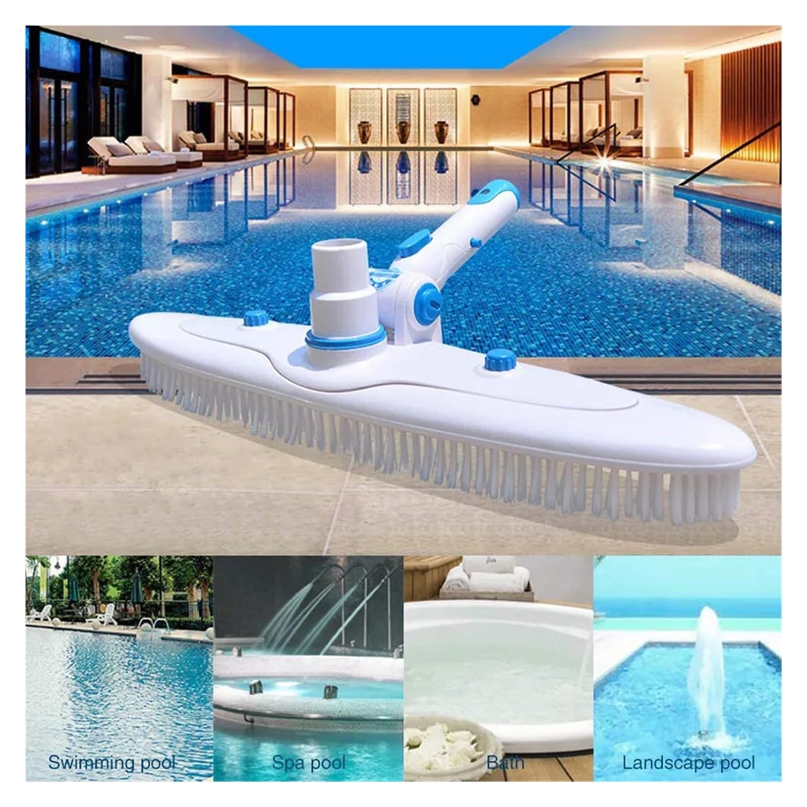 Schwimmbad-Reinigungsbürste, Wand-Boden-Saug-Vakuumkopf-Reinigungsbürsten, Verstellbarer Griff, Algenwäscher-Werkzeug