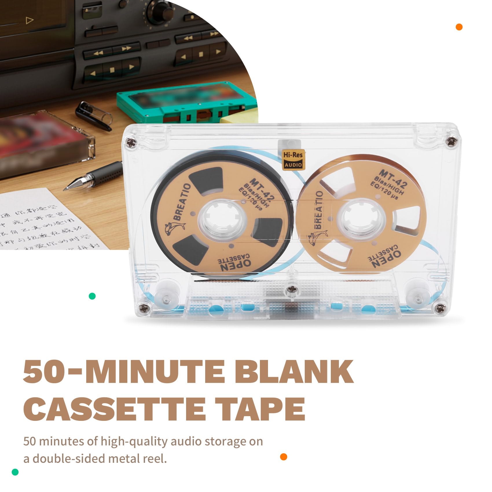 A Cassetta Vuoto Audio retrò Bobina da 50 Minuti per Bobina in Metallo A Doppia Faccia I