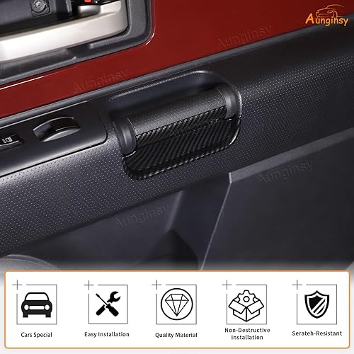 Vista 12 de Aunginsy Organizador de almacenamiento para manija de puerta de automóvil, compatible con Toyota FJ Cruiser 2007-2021, manija de puerta delantera