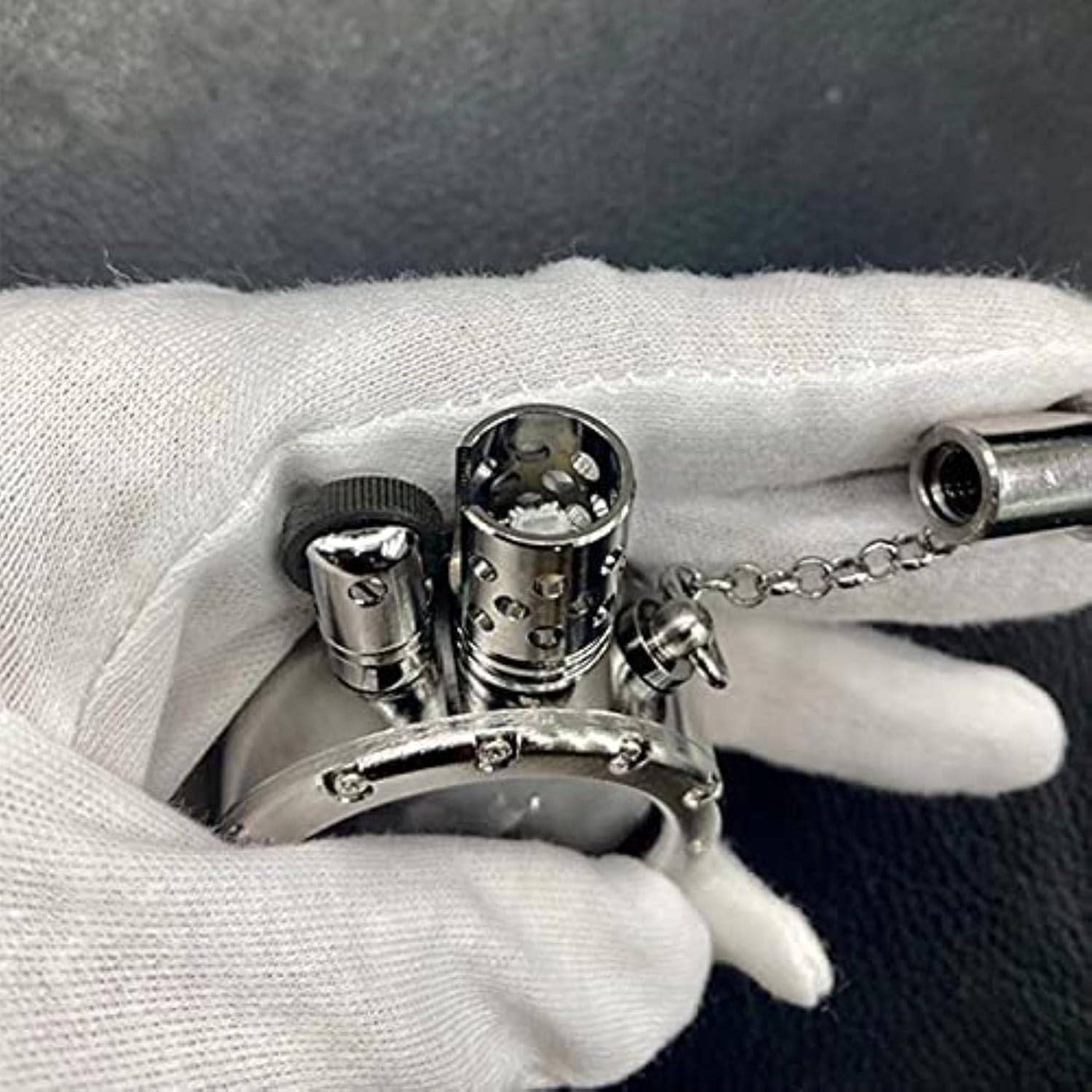 ヴィンテージアンティークライター、再利用可能な手作りの純銅灯油ライター クォーツ可視透明オイルタンクライターポータブルラウンド 男性