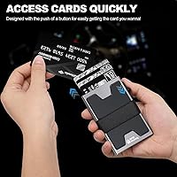 Vista 3 de Cartera delgada de aluminio para hombre, placa trasera expandible duradera, bloqueo RFID, billetera desplegable de metal minimalista, con capacidad