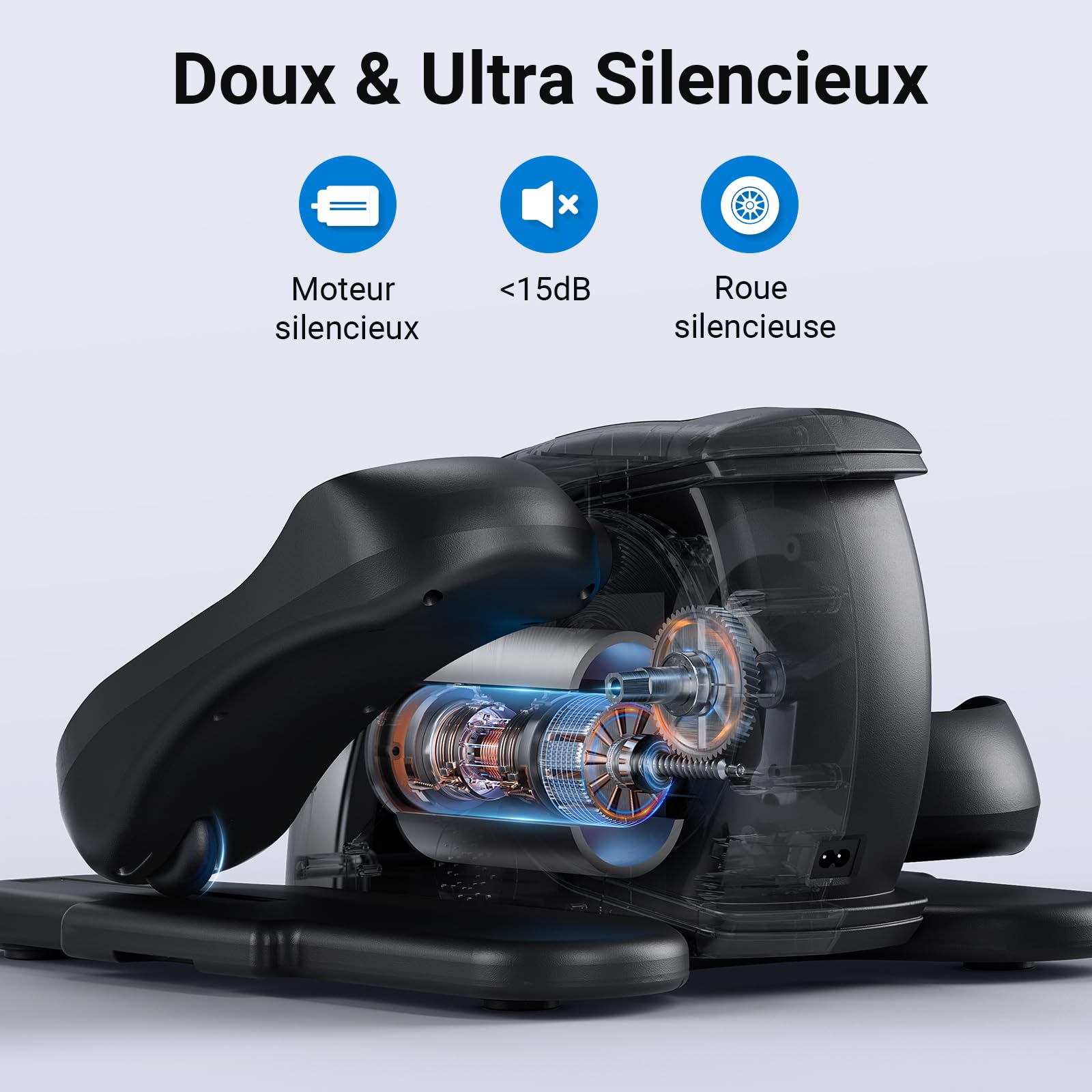 MERACH Mini Vélo Elliptique Électrique, Elliptique de Bureau pour Maison avec Télécommande et Écran LCD, Silencieux et Portable Vélo Elliptique d'Appartement pour Séniors, Adolescents et Adultes