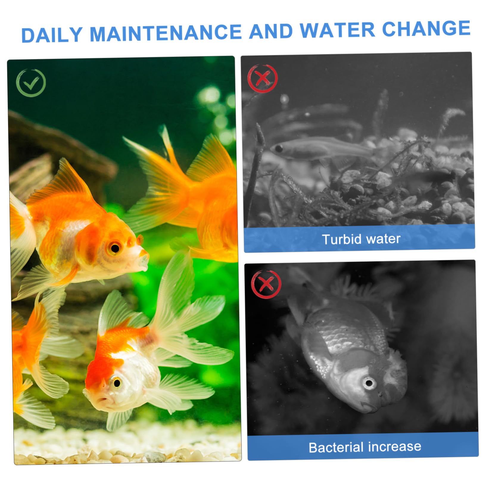 Happyyami 2 Pièces Changement d'eau Aquarium Distributeur Para Pompe Baril Piscine Conditionneur Poisson Étang Tuyau Évacuation Changeur Réservoir Air Filet Changement d'eau D'aquarium