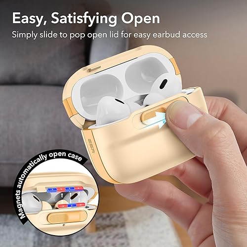 Miniatura 4 de ESR Funda para AirPods Pro (2023/2022/2019, 2ª/1ª generación), compatible con Airpods Pro 2 (cable USB-C/Lightning), listo para MagSafe, bloqueo