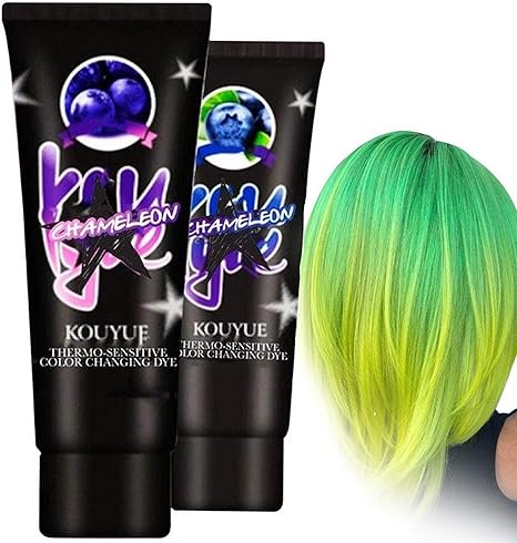 Amazon Co Jp 2個 サーモクロミック染料クリーム色変更ワンダー染料髪染料 ケラチンエッセンス入りクリームヘアダイ パーティー コスプレ ミーティング バー用ヘアダイ 黄緑 ホビー