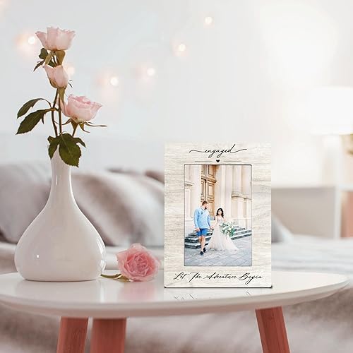 Miniatura 5 de Marco de fotos de boda de 4 x 6 pulgadas, marcos de fotos de compromiso, regalos de boda para esposa, marido, parejas comprometidas, marcos de fotos