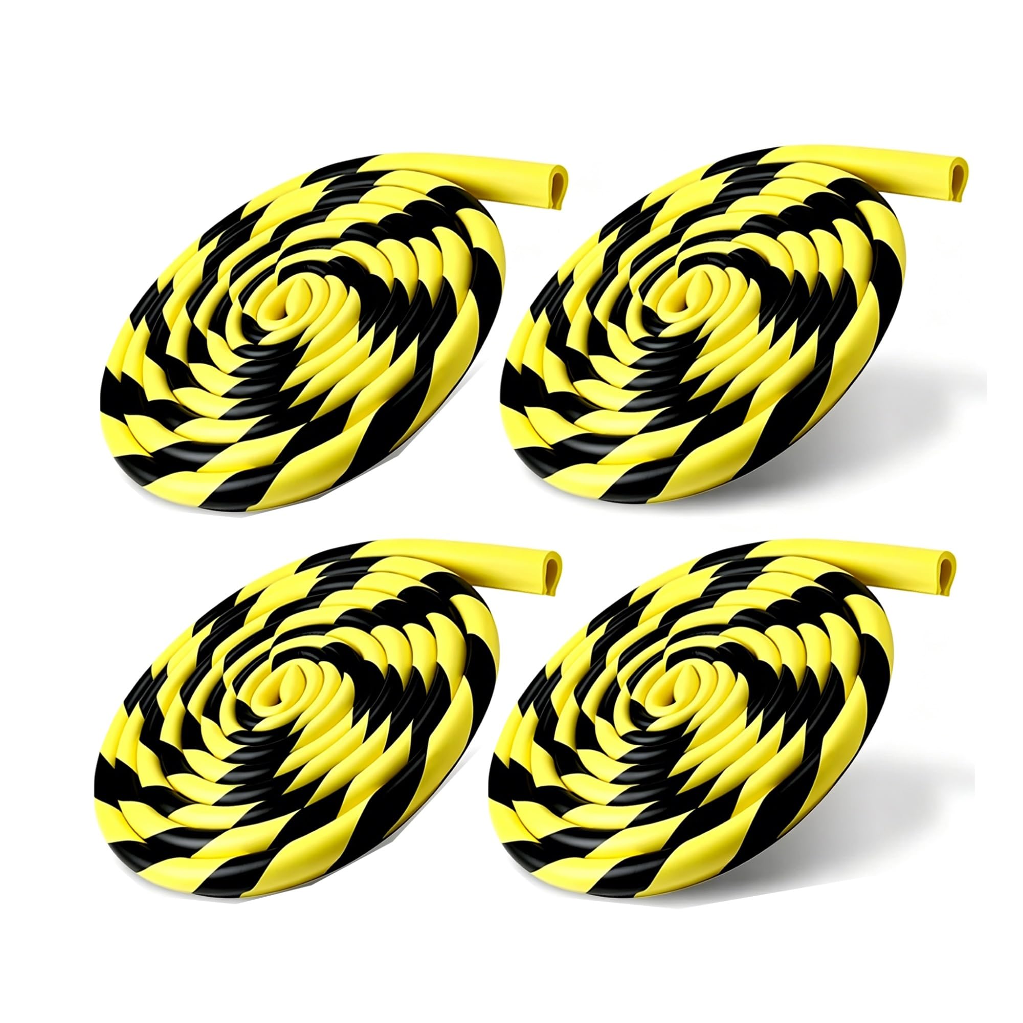 Corner Guards Black and Yellow, 197IN Self Adhesive Foam Safety Bumpers, 4 Pack Industrial Garage Wall Protector for Machinery Edge