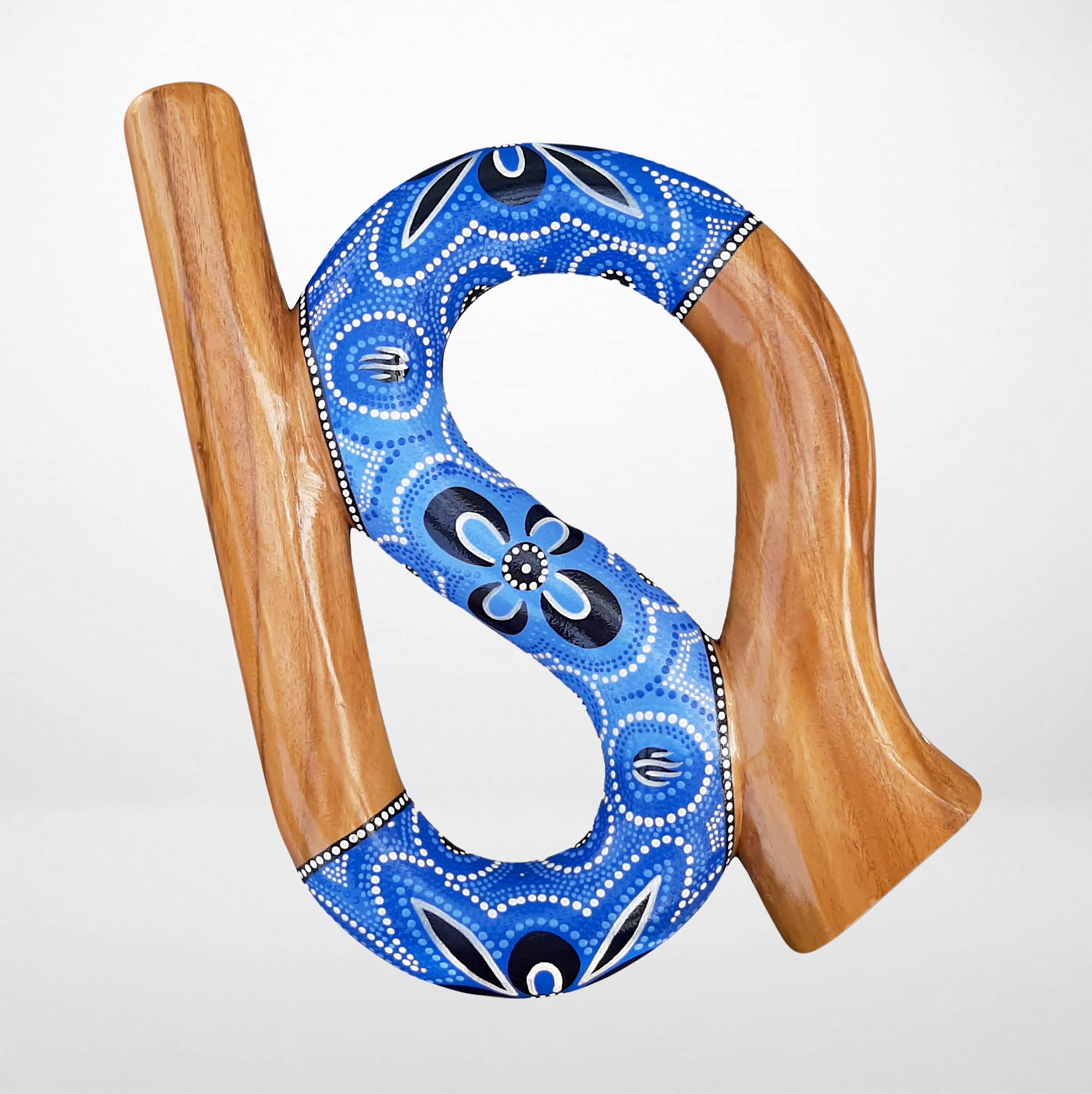 LIDAH Didgeridoo Snake Travel Didgeridoo 45 cm, en forme de S Compact Anti Ronflement Instruments de Musique pour Voyage Peint à la main, Australien Instrument de soufflage Digeridoo Enfants