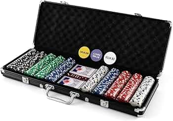 Amazon | COSTWAY ポーカーセット 500枚チップ 数字無し マット付き