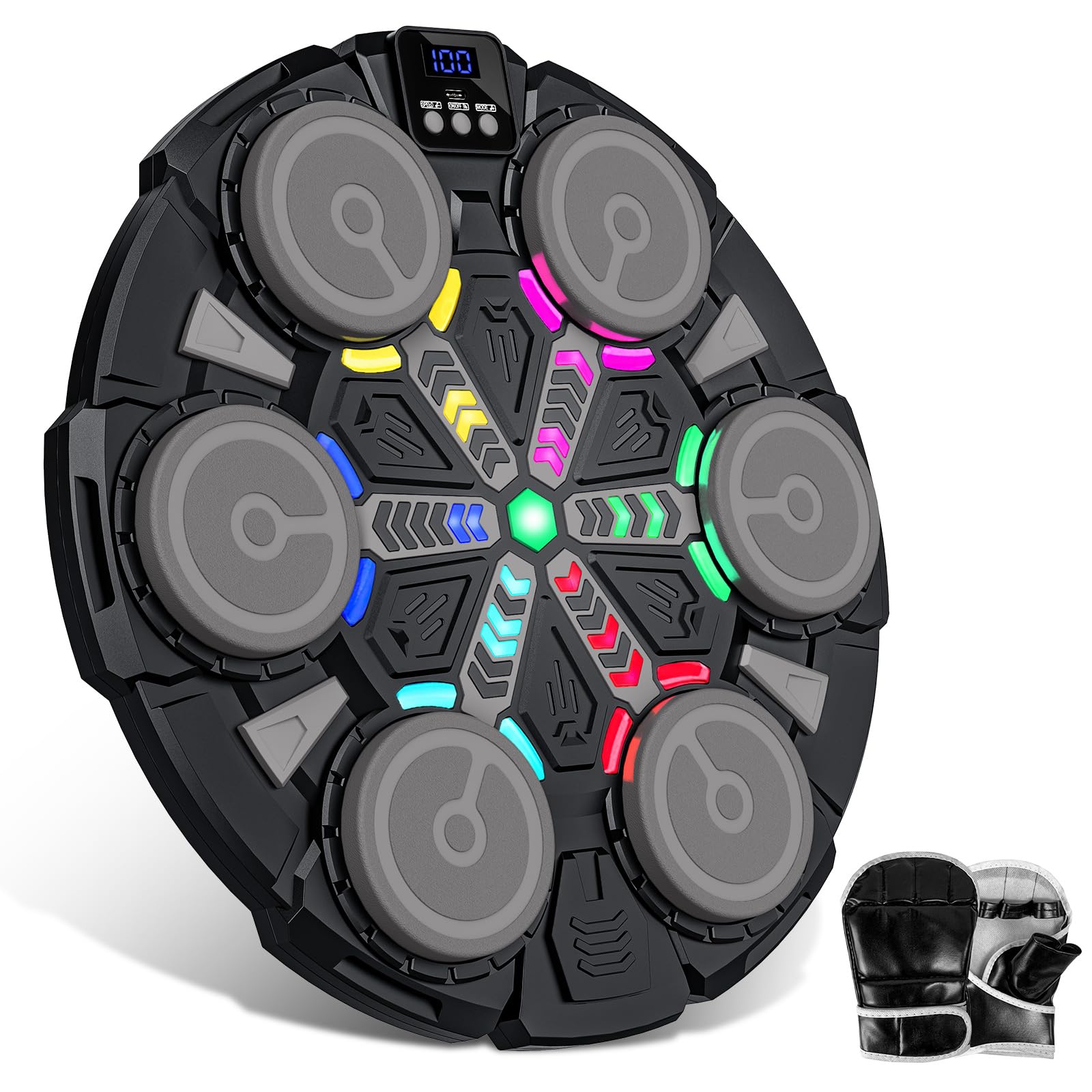 Machine De Boxe Musicale, 2025 Nouvelle LED Boxe Mural Musique Avec Gants De Boxe Mode Bluetooth 9 Modes De Vitesse Et Entrainement Mode Comptage 98994877