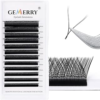 YY Lashes Extensions D curl 0.07 8-14mm Mixed Tray Lashes Individual Lashes Fans 2D 4D Premade Fans Eyelashes Individual Russian Volume GEMERRY Eyelash Extensions (YY-0.07-d curl-mix 8-14mm)