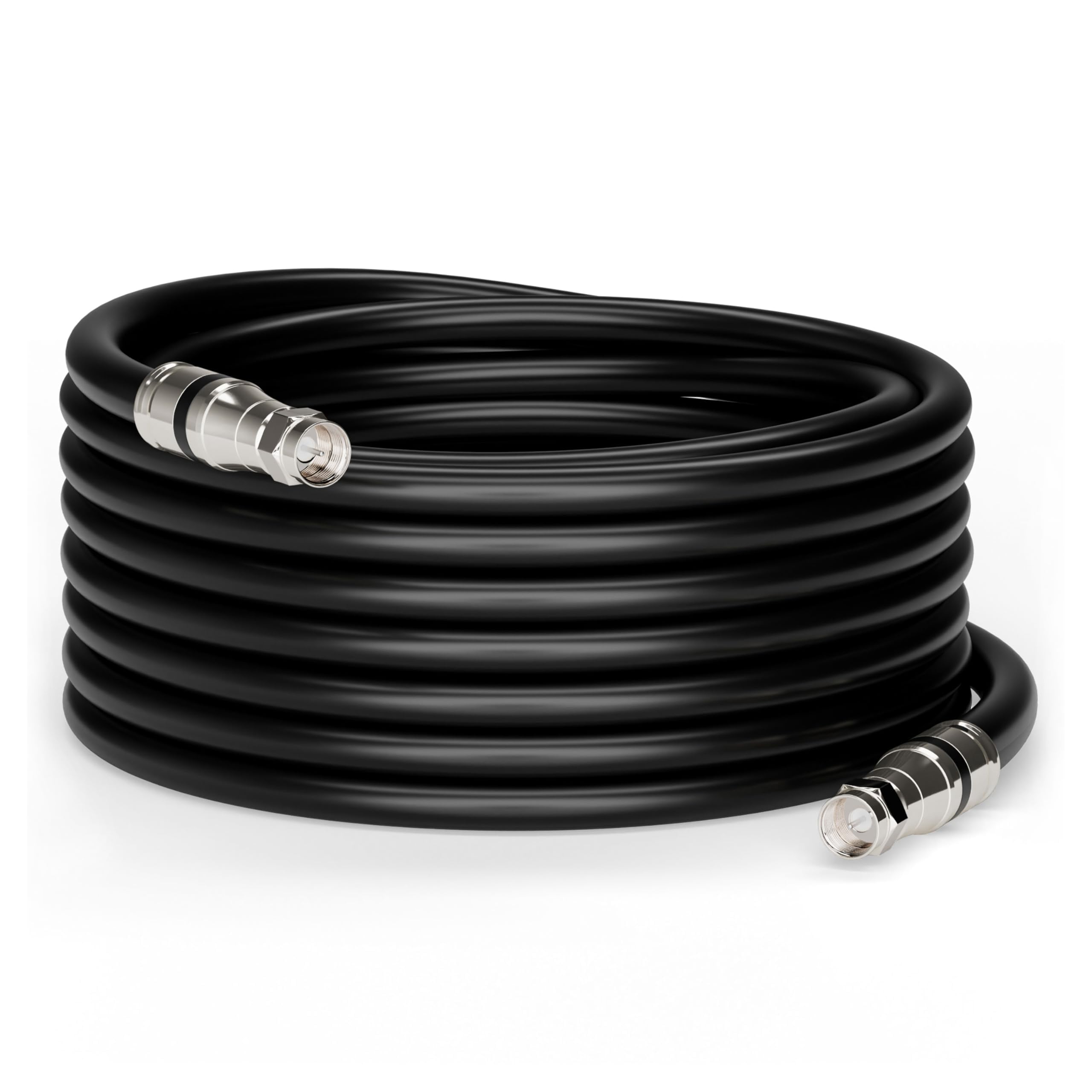 Nero RG6 cavo coassiale (cavo coassiale), Made in the USA, con connettori a compressione, F81/RF, digitale coassiale per audio/video, Cabletv, antenna, e satellite, CL2 200 ft Black - RG11