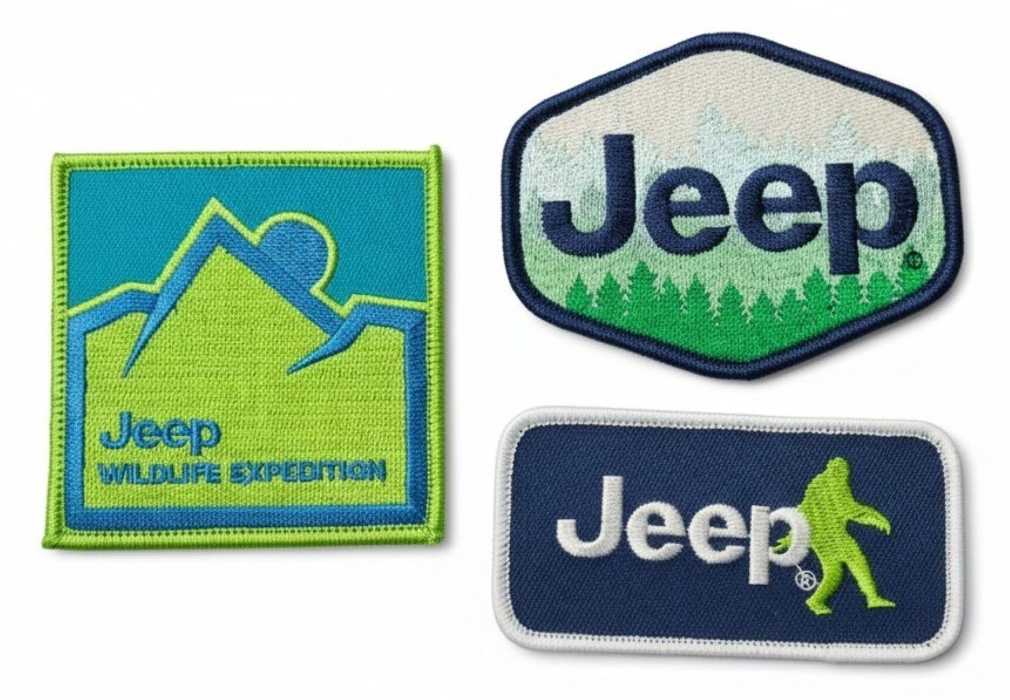 Jeep Paquete de 3 parches de sellado térmico bordados con iconos del desierto, juego para planchar, con licencia oficial