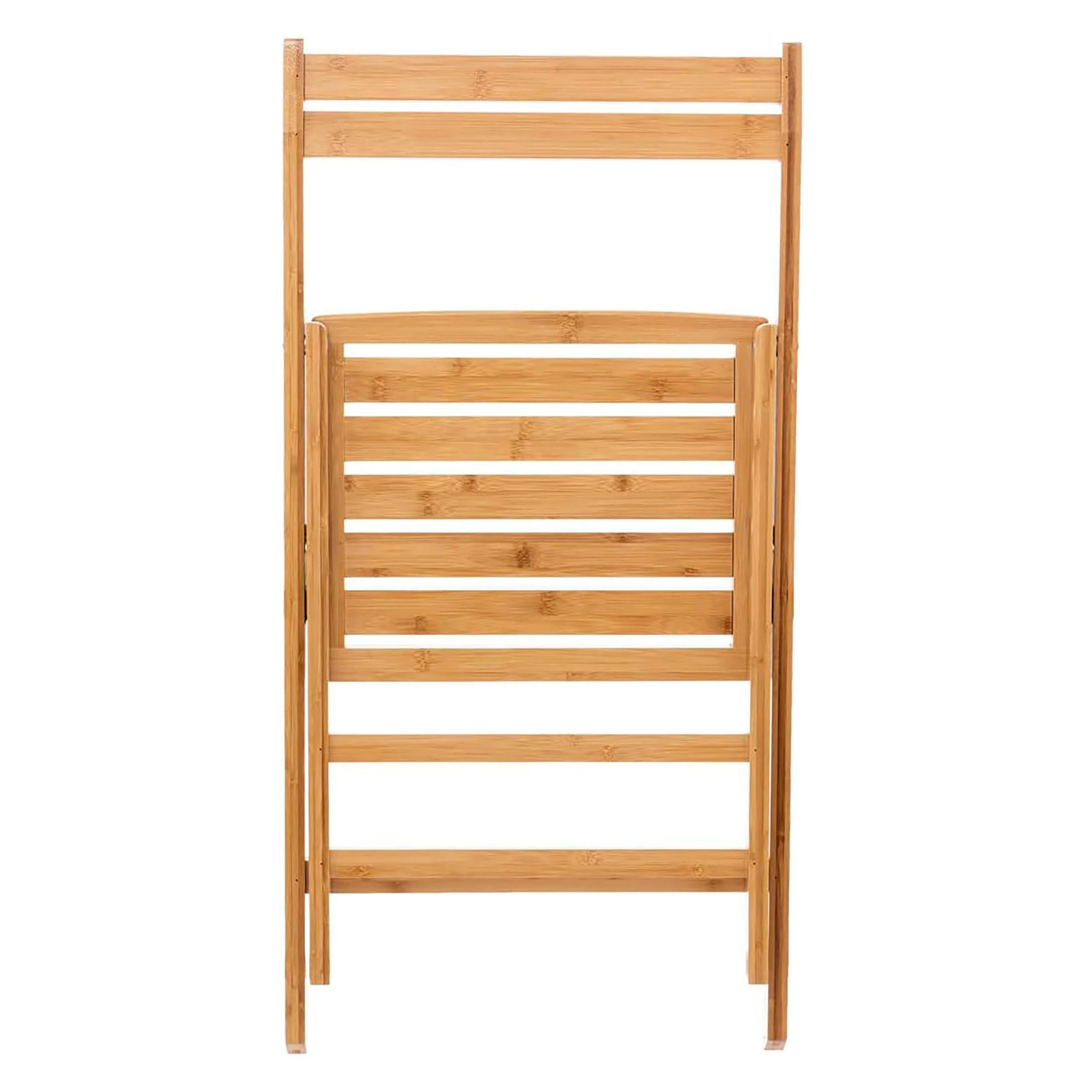 Spetebo Silla plegable de bambú natural, soporta hasta 120 kg, juego de 4, silla de cocina plegable de madera FSC – Silla clásica de madera para uso doméstico