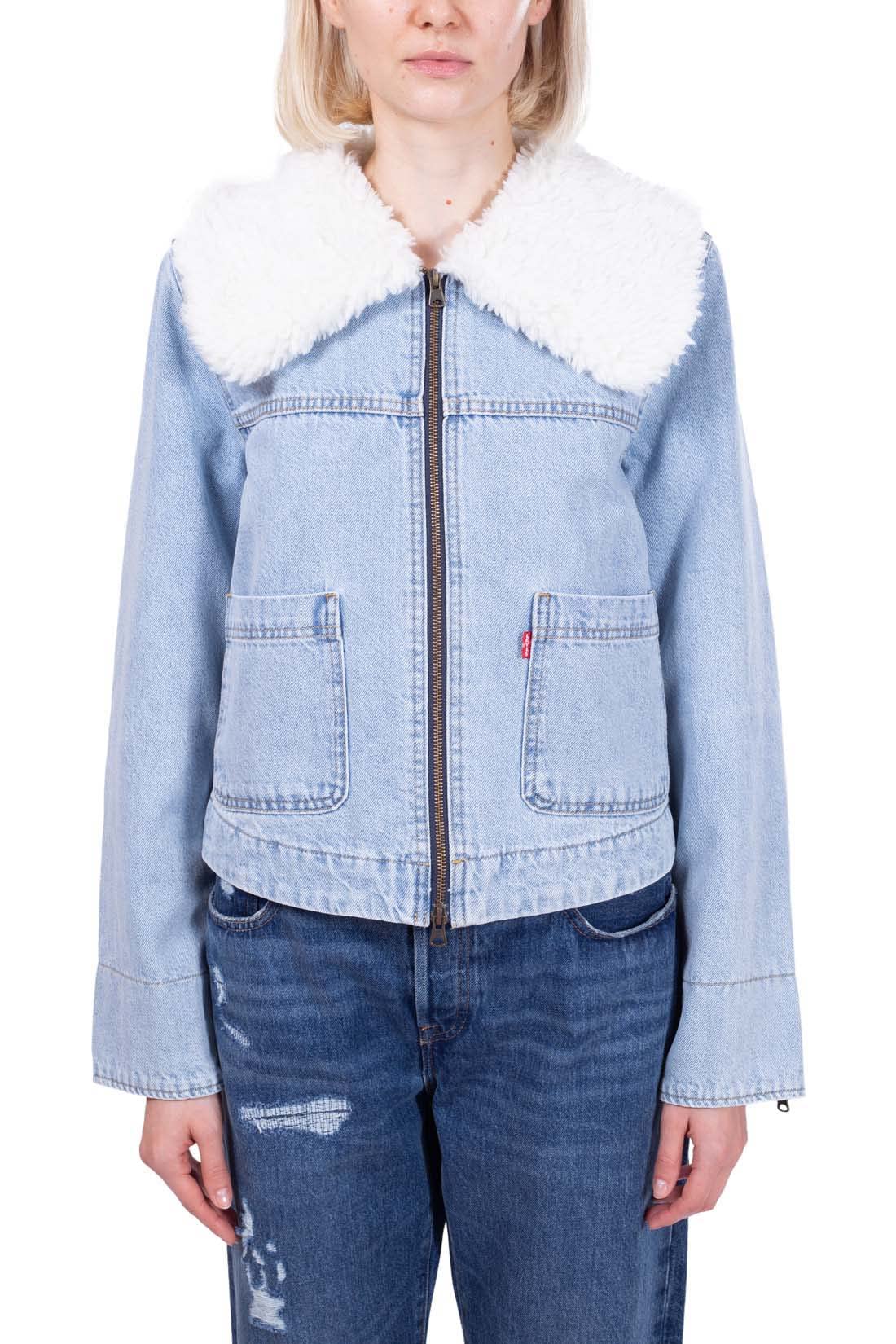 Levi's Women's Blue - Denim Jacket With Sherpa Collar, S
