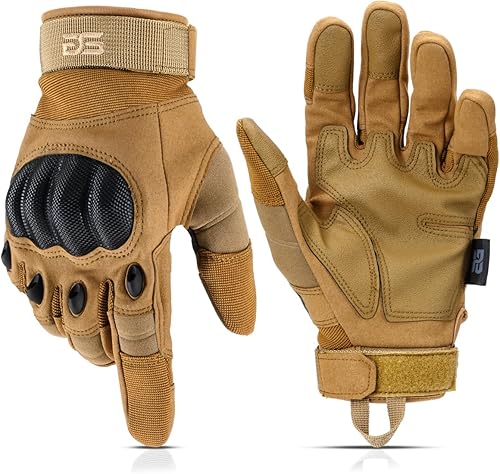 Glove Station - Guantes tácticos unisex de nudillos duros, con dedos para pantalla táctil, guantes duraderos y cómodos para exteriores, trabajo,