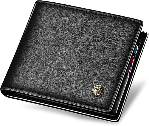 LAORENTOU cartera informal clásica de piel de vaca doble pliegue para hombre talla única Negro LAORENTOU cartera informal clásica de piel de vaca doble pliegue para hombre talla única Negro