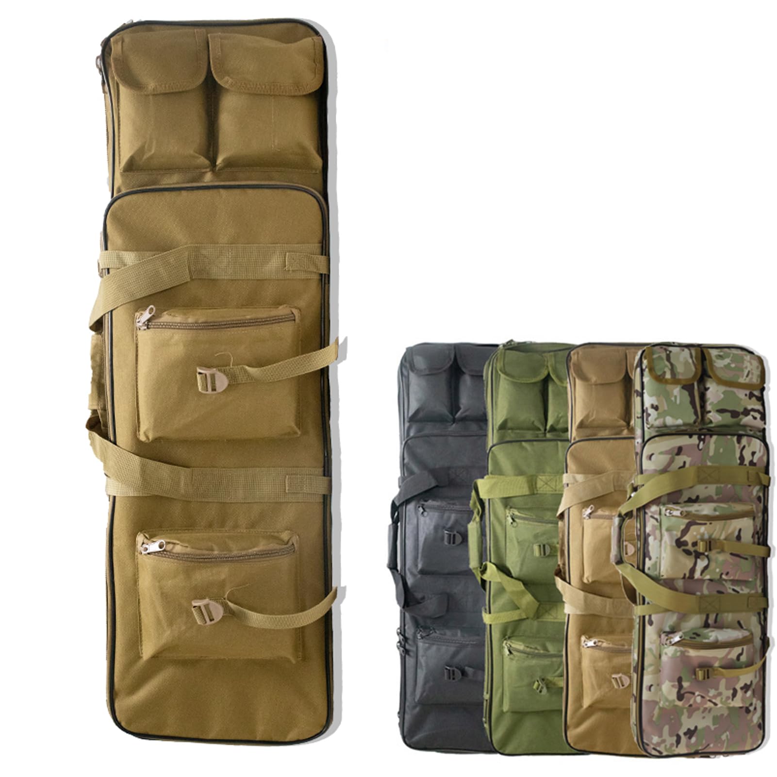 Bolsa para Doble Rifle Escopeta Airsoft,Bolsa Táctica Funda para Arma Funda para Transporte de Armas para Rifles Pistolas Municiones,Accesorios para Armas de Fuego,94cm,Khaki