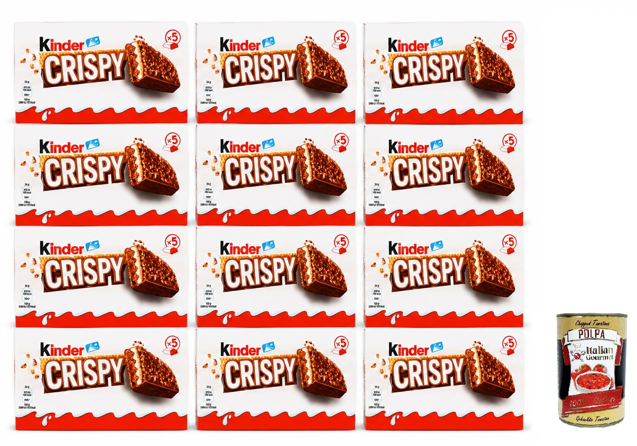 Italian Gourmet Bundle Crispy Waffelriegel 12x170g 2,04kg Polpa | 2,04kg knusprige Schoko-Waffelriegel, 12 Packungen mit je 5 Riegeln, insgesamt 60 Riegel